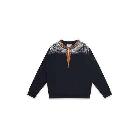 marcelo burlon county of milan black grizzly wings crewneck