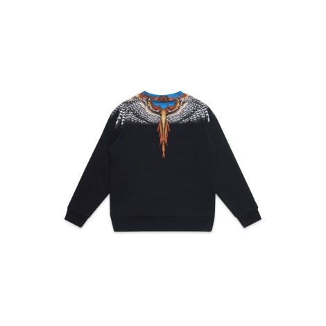 marcelo burlon county of milan black grizzly wings crewneck