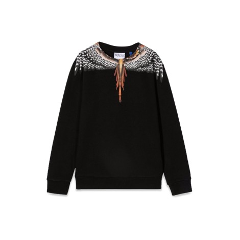 marcelo burlon county of milan black grizzly wings crewneck