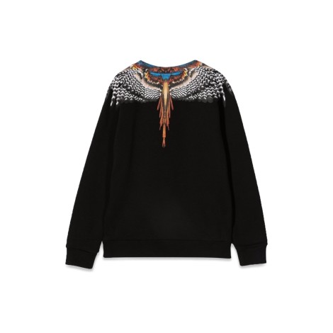 marcelo burlon county of milan black grizzly wings crewneck