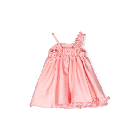 mimisol ruffled satin dress