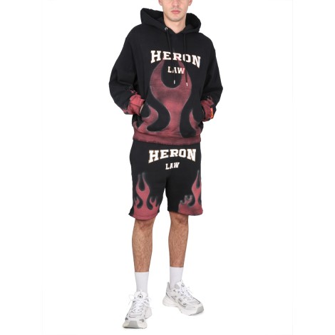 heron preston bermuda shorts with flames print