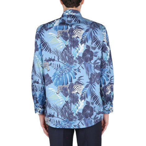 etro foliage and zebra print shirt