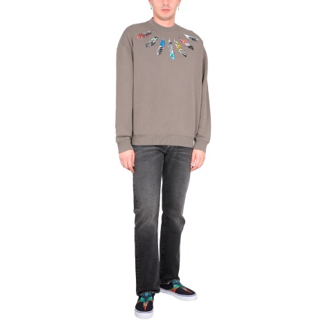 marcelo burlon county of milan collar feather sweatshirt