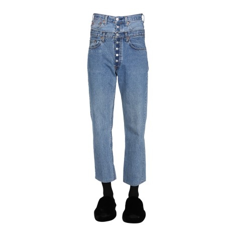 1/off double waist jeans