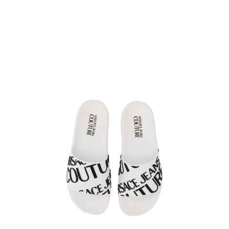 versace jeans couture slide sandal with logo