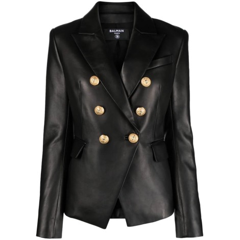 Balmain 6 Buttons Leather Jacket