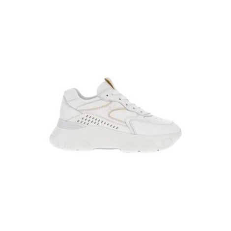 Sneakers Hogan Hyperactive in pelle, presenta il logo Hogan impresso sul lato e un fussbett in memory foam, tomaia in pelle liscia , forature sul lato e impunture a vistaAltezza totale 6,2 cm  