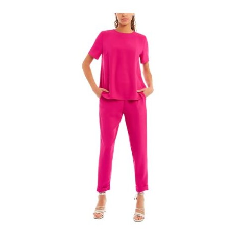 Pantalone di P.a.r.o.s.h., da donna, colore fucsia. Modello a sigaretta, caratterizzato da tasche laterali e cinturino elastico in vita. Vestibilità slim. 