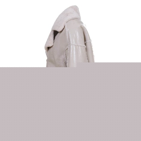 Shearling Biker Jacket, With Shiny Nappa And Curly Wool