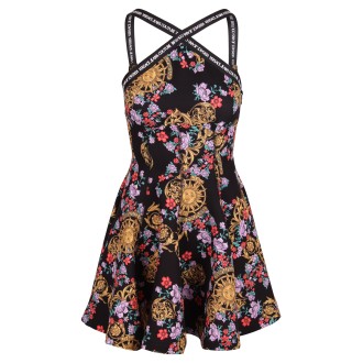 Versace Jeans Couture Floral Baroque Print Short Dress 42