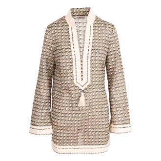 Tory Burch Short Cotton Kaftan Dress L