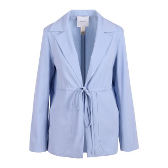 Patou Sky Blue Drawstring Wool Jacket 38