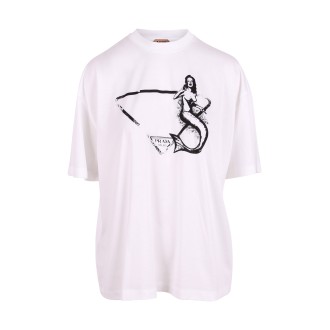 Prada Logo and Mermaid Print Shirt S