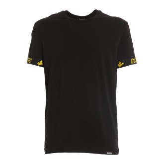 DSQUARED2 T-SHIRT NERA CON BANDE LOGO D9M3U4120967