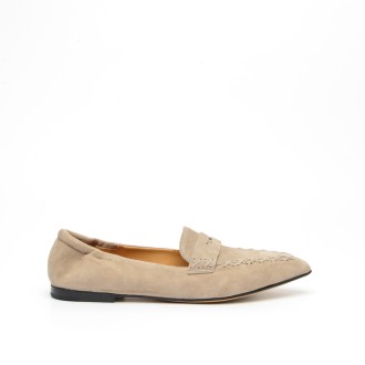 Ballerina in camoscio beige