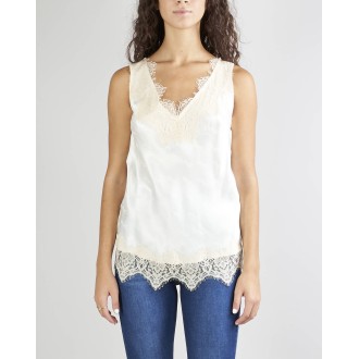 BLUGIRL Top in raso con inserti in pizzo Blugirl by Bluemarine