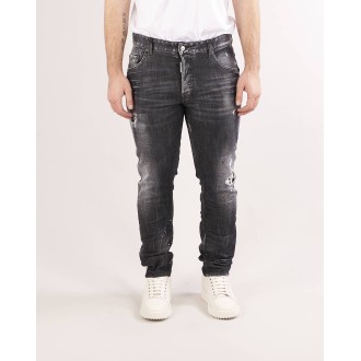 DSQUARED Black ripped knee wash skater jeans Dsquared