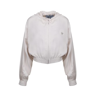 Prada Hooded Silk Bomber 44