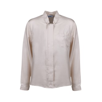 Prada Bow Silk Shirt 42