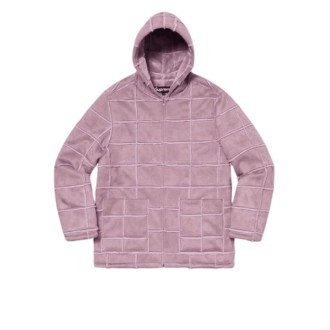 Supreme Faux Suede Patchwork Hooded Jacket Dusty Purple