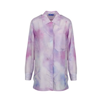 Nina Ricci Tie-Dye Pattern Print Silk Shirt 40