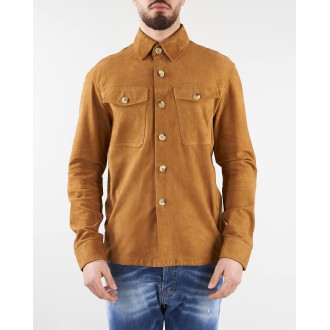 MANUEL RITZ Overshirt in vera pelle scamosciata Manuel Ritz