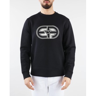 EMPORIO ARMANI Felpa in jersey stretch con logo a rilievo Emporio Armani