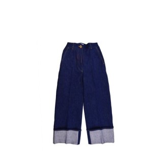 PANTALONE IN DENIM CON RISVOLTO