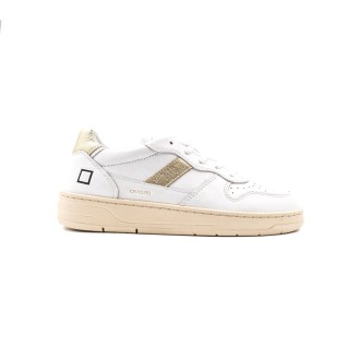 Sneakers Donna WHITE-PLATINIUM D.A.T.E.  Pelle