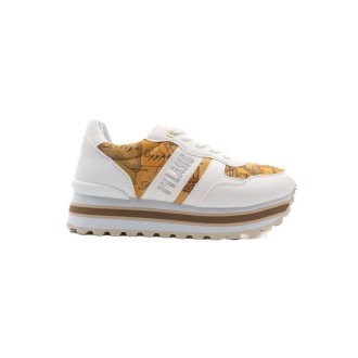 Sneakers Donna BIANCO/GEO BEIGE ALVIERO MARTINI Pelle