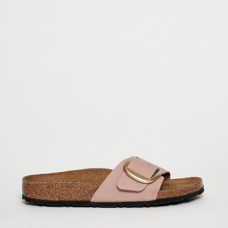 Sandalo Madrid big buckle in nabuk rosa