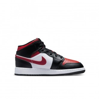 Air Jordan 1 Mid Black Fire Red (GS)