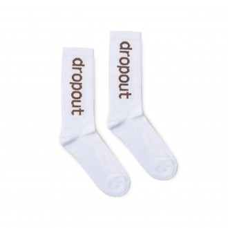 dropout Vertical Logo Socks Brown