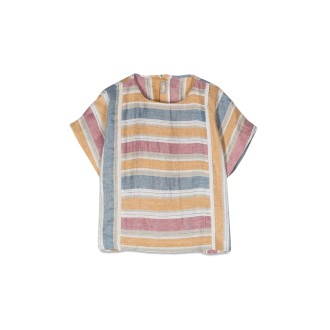 il gufo striped short sleeve blouse