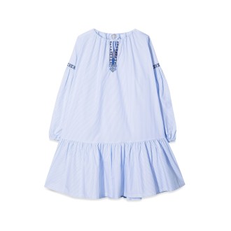 il gufo light blue m/long dress