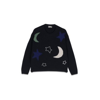 il gufo moon and stars choker pullover