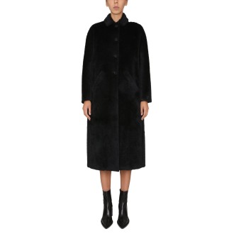 courreges oversized coat with logo