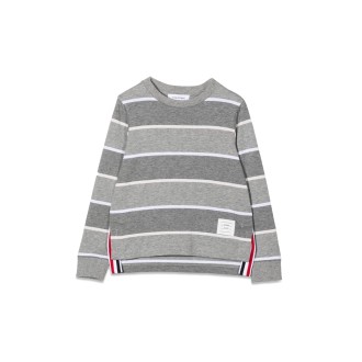 thom browne long sleeve rugby stripe t-shirt