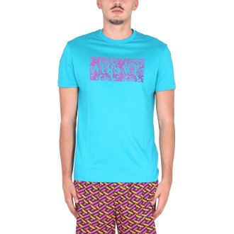 versace silhouette baroque flock t-shirt