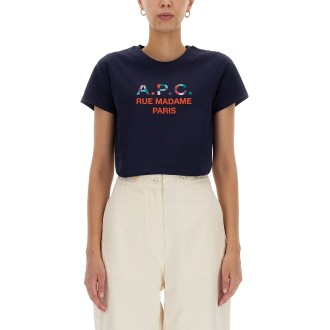 a.p.c. logo print t-shirt