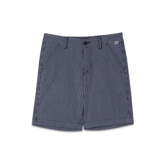 il gufo blue riga bermuda shorts