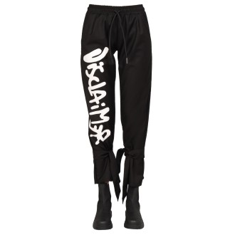 disclaimer logo print pants 