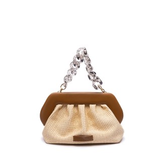 Themoirè `Bios Straw` Clutch Bag