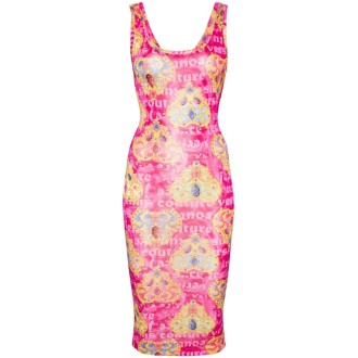 Versace Jeans Couture `Organzino Heart Couture` Print Mini Dress