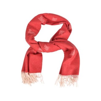 Stola WSKLAUS di Max Mara da donna, colore rosso. Realizzata  in puro cachemire zibellino con frange. Caratterizzata da motivo jacquard monogram e ricamo 