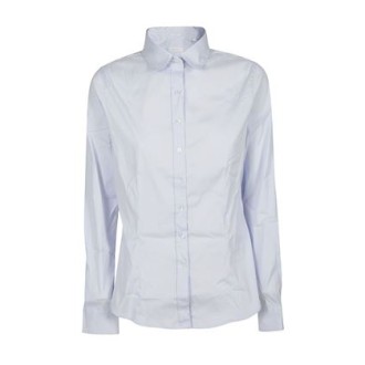 Camicia AGATA, di Robert Friedman, da donna, colore azzurro. Modell a maniche lunghe, realizzato in popeline stretch. Chiusura con bottoni. Colletto classico. Slim fit. 