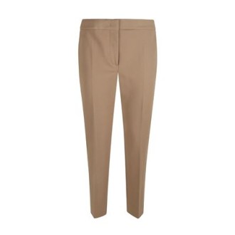 Pantalone PEGNO di Max Mara. Colore cammello. Realizzato in jersey compatto di misto viscosa stretch. Tasche alla francese sui fianchi, fessa maschile davanti, con gancio.Vita regolare e vestibilità slim fit. 