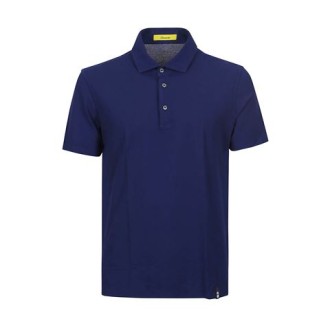 Polo di Drumohr da uomo, color bluette. Modello a maniche corte con colletto e bottoni. Caratterizato da logo sul fondo. 