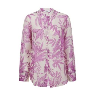 Camicia di Mason's, da donna. Modello a manica lunga e collo alla coreana. Stampa fiori. 